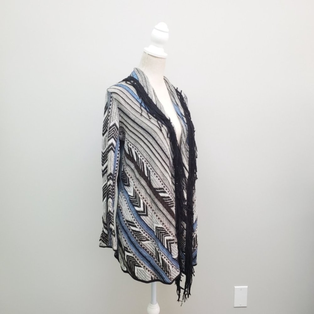 Nic + Zoe Fringe Cardigan Long Sleeve Open, XS